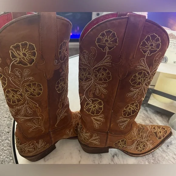 Macie Bean M8041 Ladies Embroidered Western Boot Whiskey Bent Foot Snip Toe 7 - Picture 4 of 11